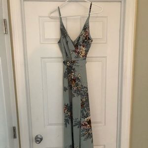 Light blue floral maxi dress